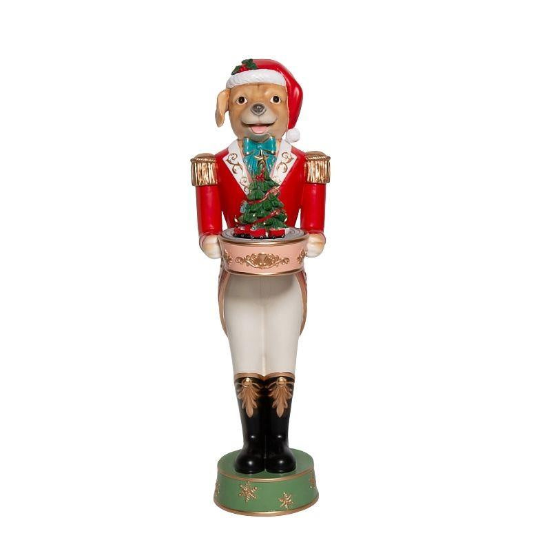 Tall Dog Solider with Tree H:32CM