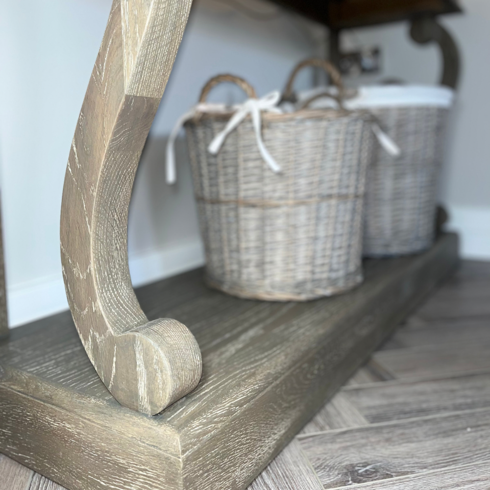 Scroll Console Table Washed Oak - The Gift & Art Gallery