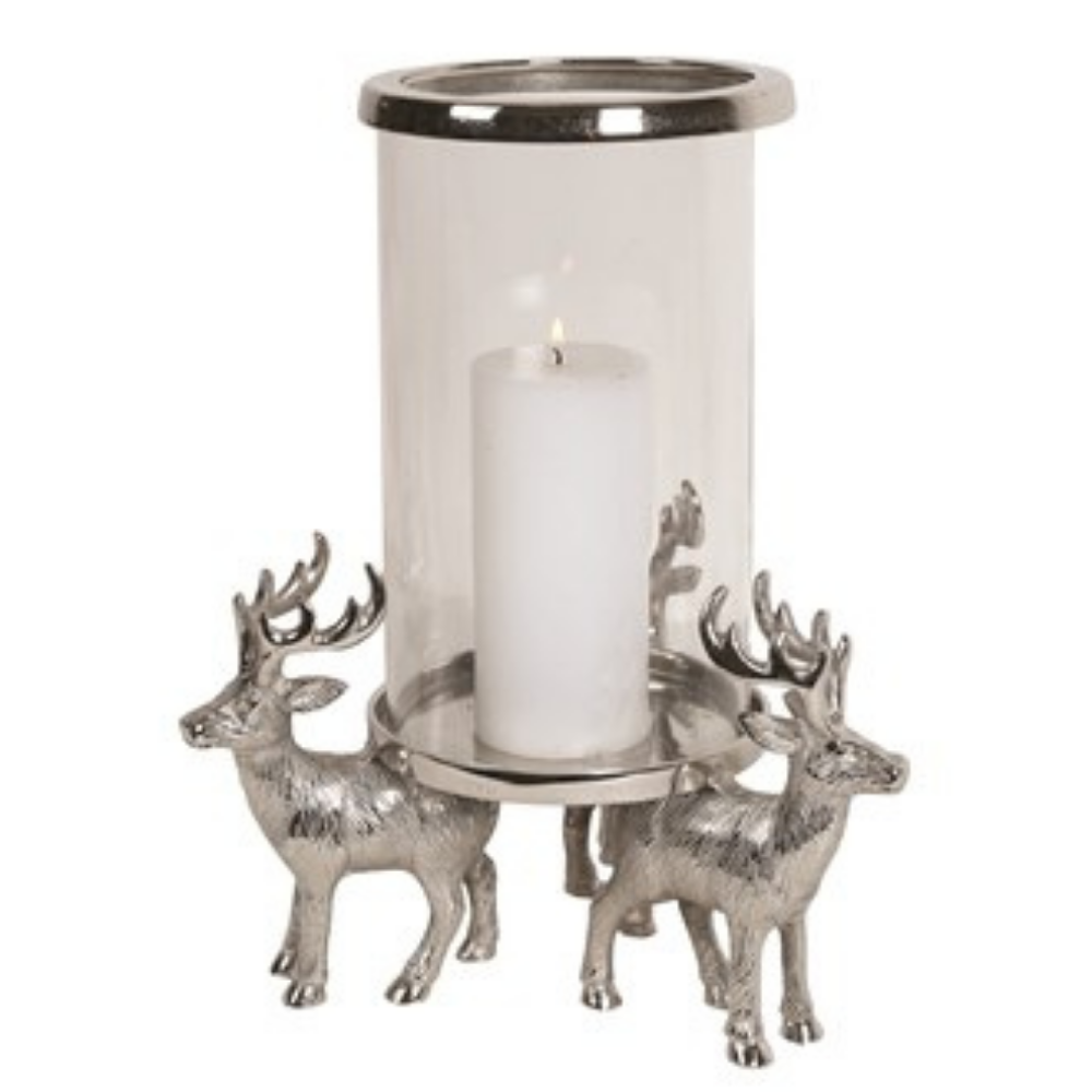 Reindeer Pillar Candle Holder 35.5cm