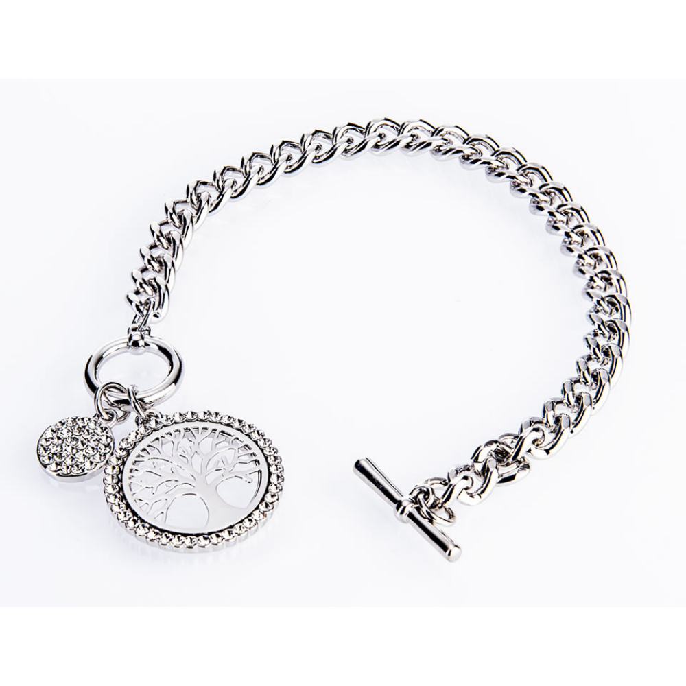 Silver Tree Of Life Toggle Bracelet