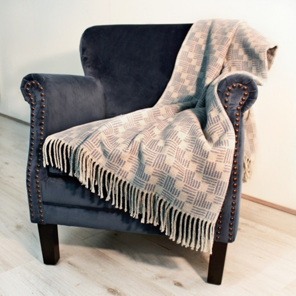 Metro Throw 127x178cm, Blue/ Grey - The Gift & Art Gallery
