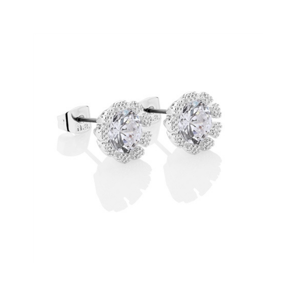 Small Flower Clear Stone Earrings - The Gift & Art Gallery