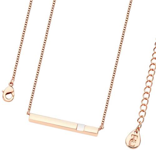 June- Rose Gold Bar Birthstone Pendant- Pearl - The Gift & Art Gallery