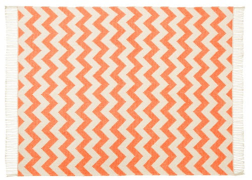 Ziggy Throw 127x178cm, Orange/ Grey - The Gift & Art Gallery