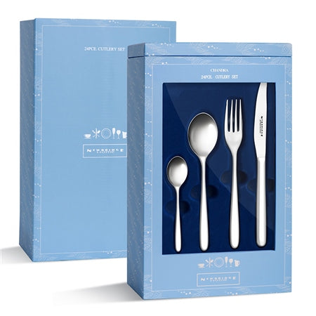 Chandra Stainless Steel Cutlery Gift Set, 24pceq