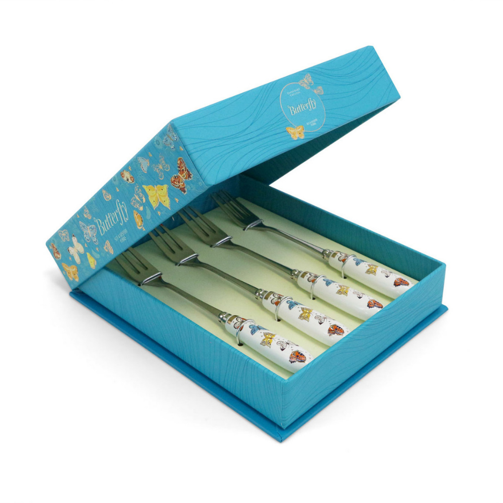 Butterfly Pastry Fork Set Of 4 - The Gift & Art Gallery