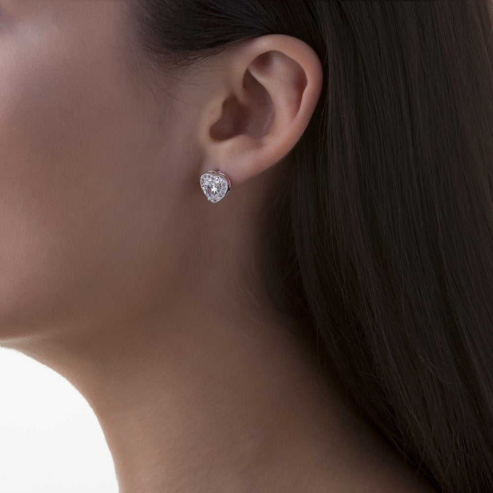 Clear Stone Heart Earrings - The Gift & Art Gallery