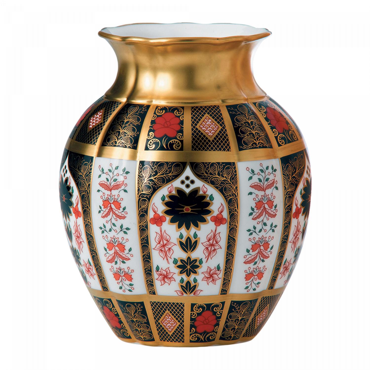 Old Imari Solod Gold Band Tulip Vase - The Gift & Art Gallery