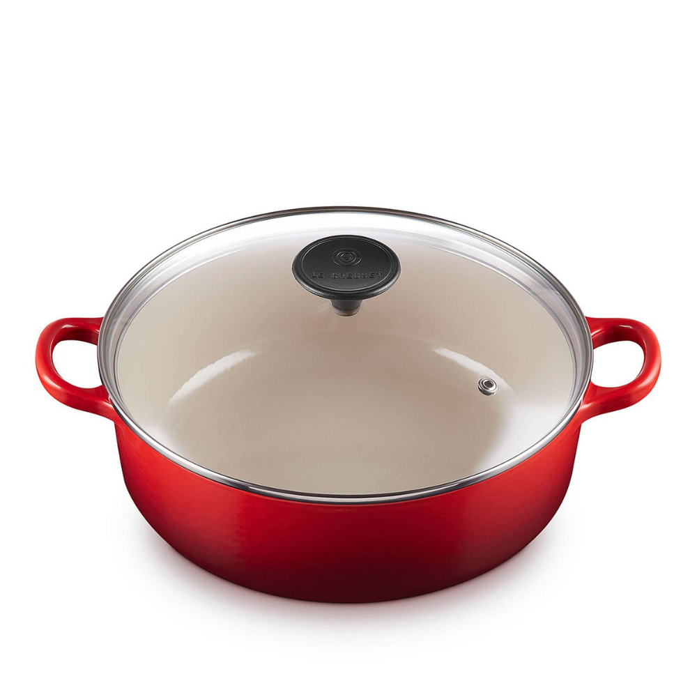 Round Casserole/ Oven Glass Lid 22cm, Cerise - The Gift & Art Gallery