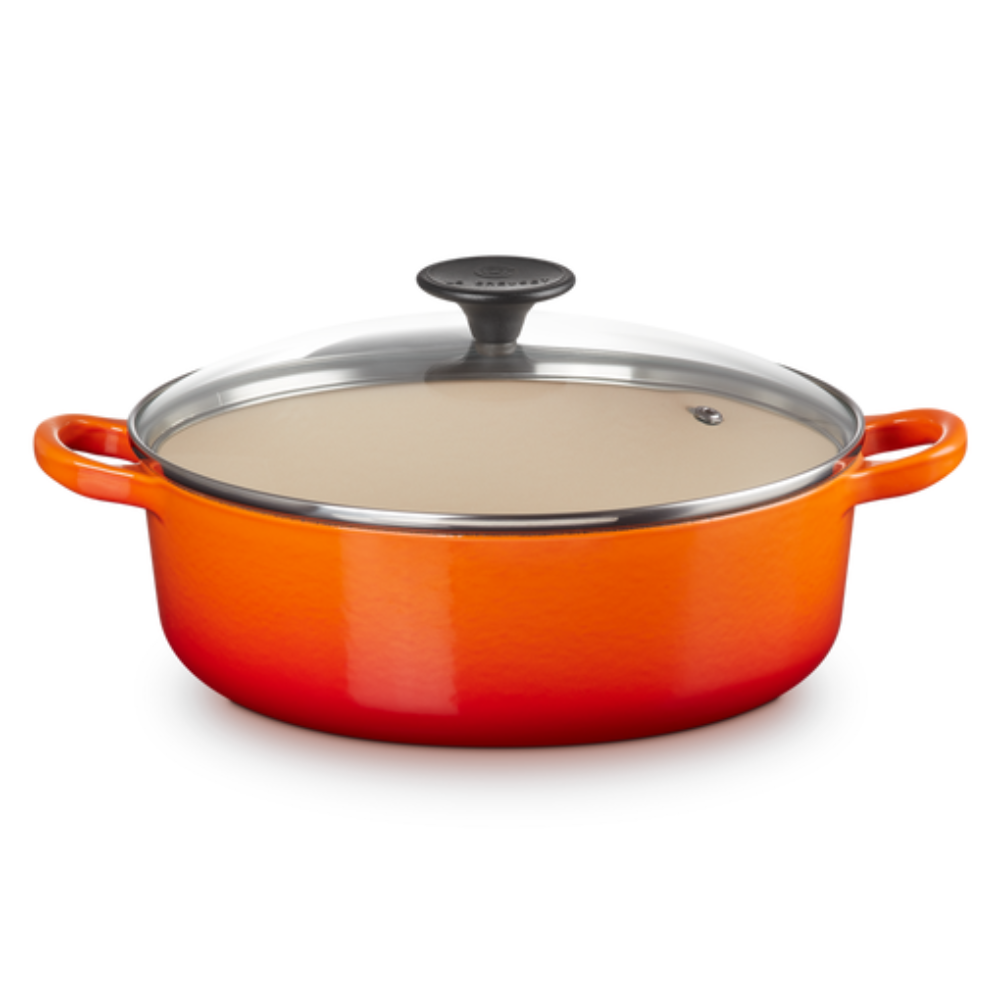 Round Casserole Oven/Glass Lid 22cm, Flame - The Gift & Art Gallery