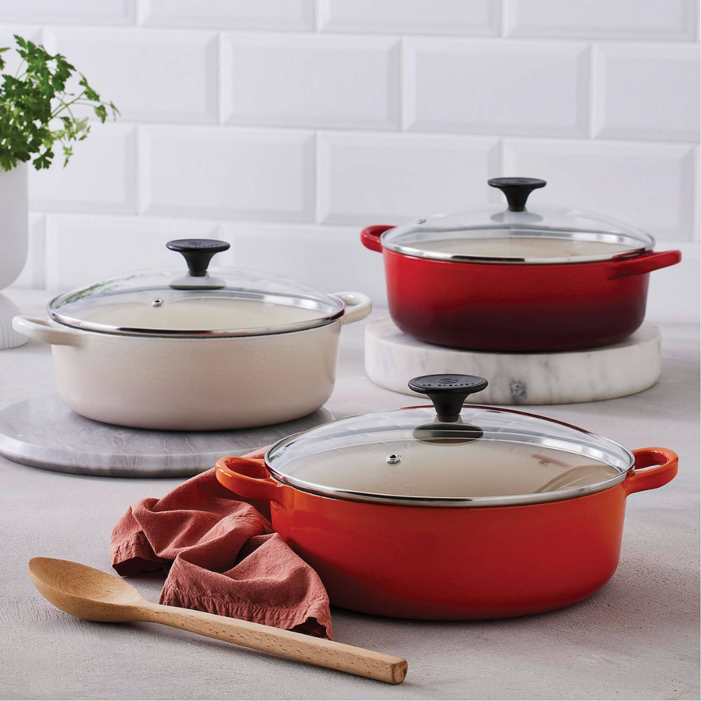 Round Casserole Oven/Glass Lid 22cm, Flame - The Gift & Art Gallery