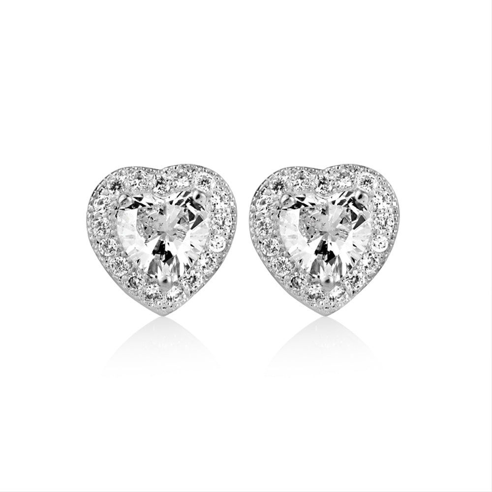 Clear Stone Heart Earrings - The Gift & Art Gallery