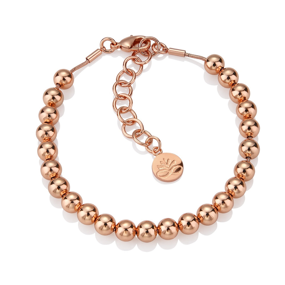Rose Gold Plate Small Bead Bracelet - The Gift & Art Gallery