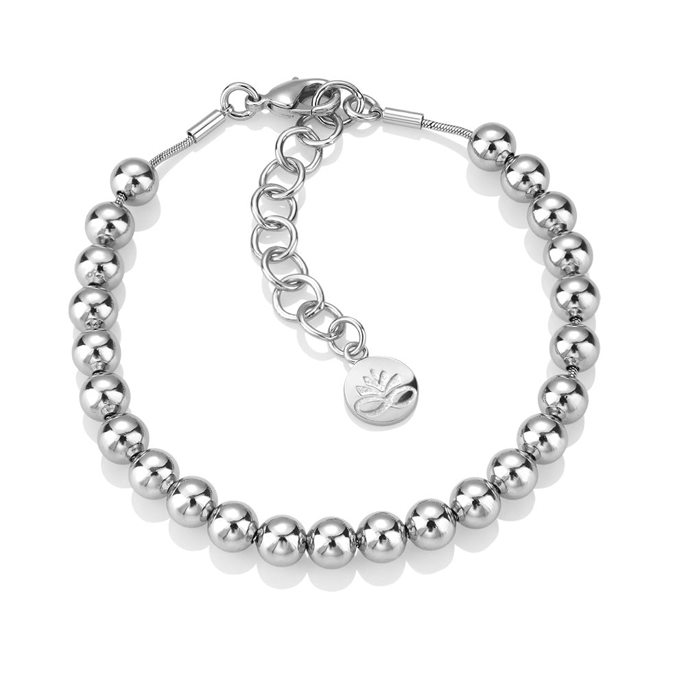 Rhodium plate Small Bead Bracelet - The Gift & Art Gallery