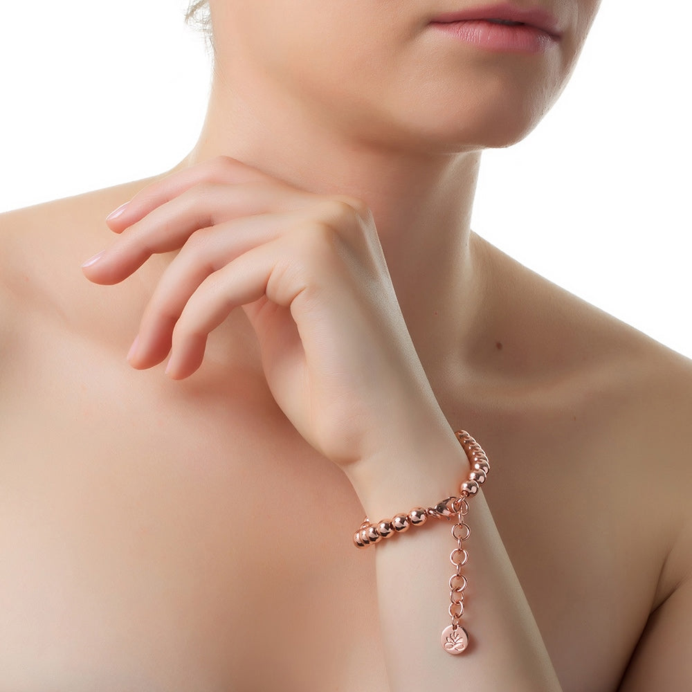 Rose Gold Plate Small Bead Bracelet - The Gift & Art Gallery