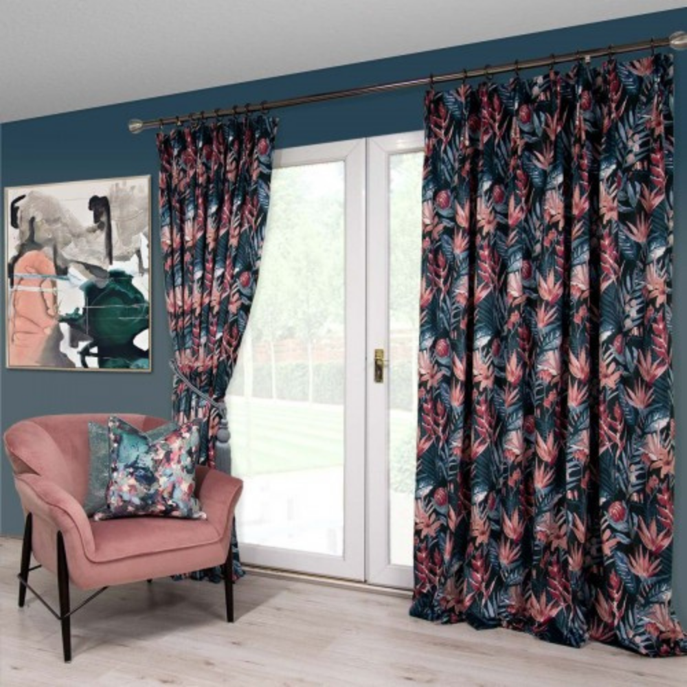 Tasmin Pair of Curtains, Teal - The Gift & Art Gallery