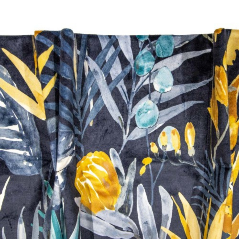 Tasmin Pair of Curtains, Blue/ Ochre - The Gift & Art Gallery
