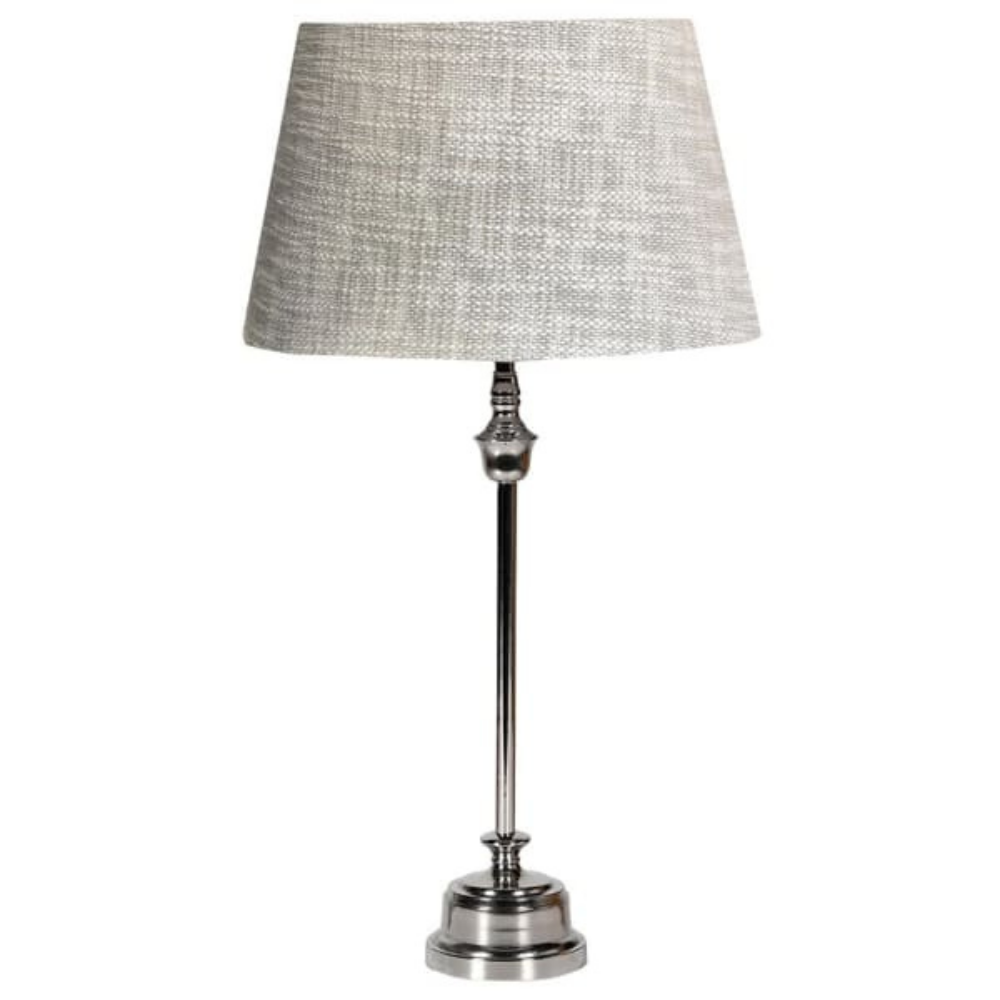 Slim Nickel Lamp W/Fabric Shade - The Gift & Art Gallery