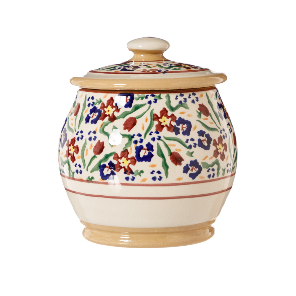 Small Round Lidded Jar Wild flower Meadow - The Gift & Art Gallery