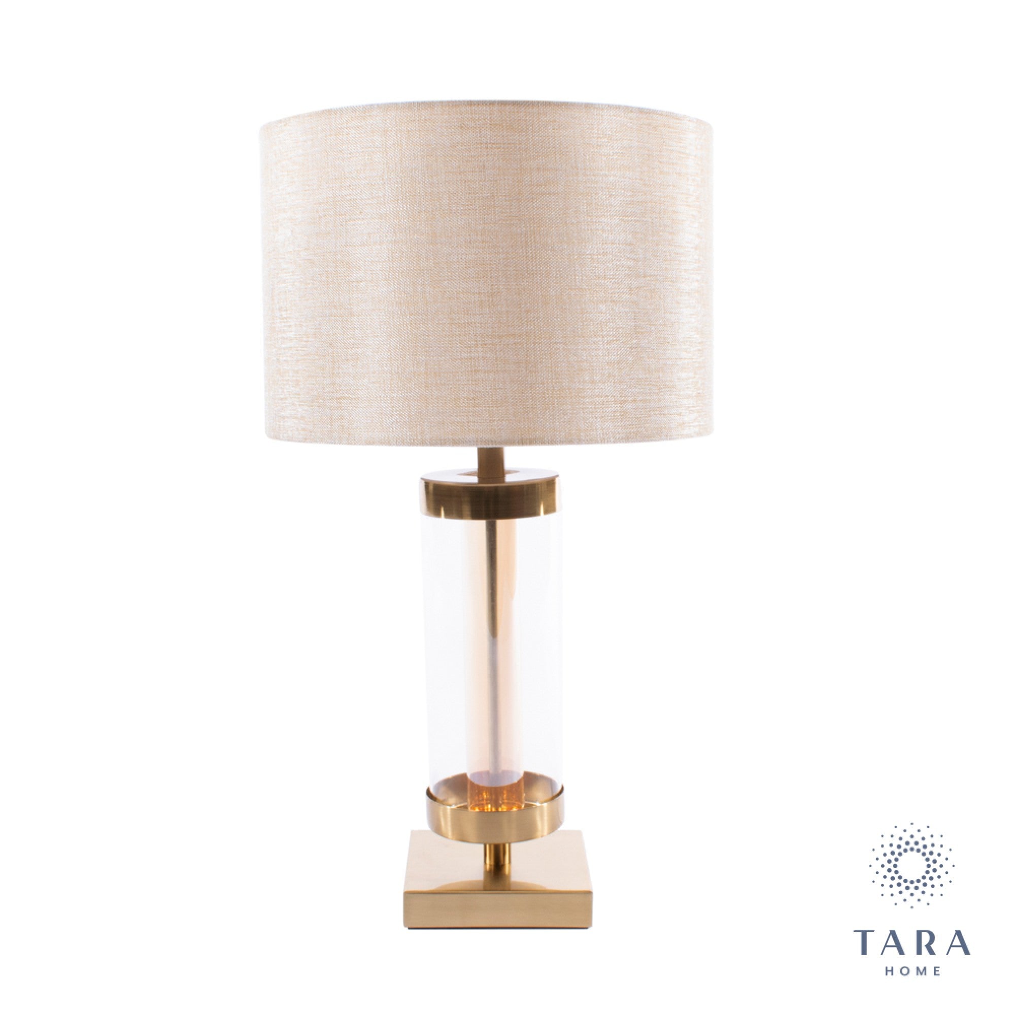 Jane glass cylinder lamp bronze/gold 54cm - The Gift & Art Gallery