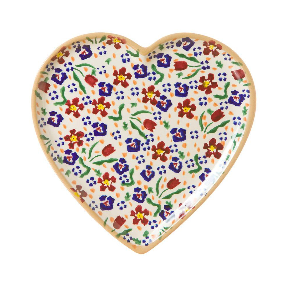 Medium Heart Plate Wild Flower Meadow - The Gift & Art Gallery