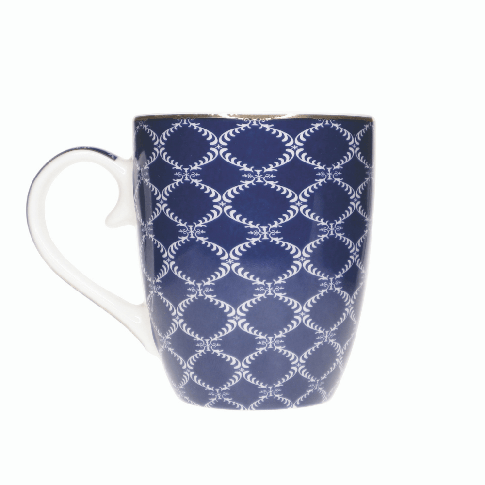 Blue Stripe, Net & Rainbow Mugs Set of 6 - The Gift & Art Gallery