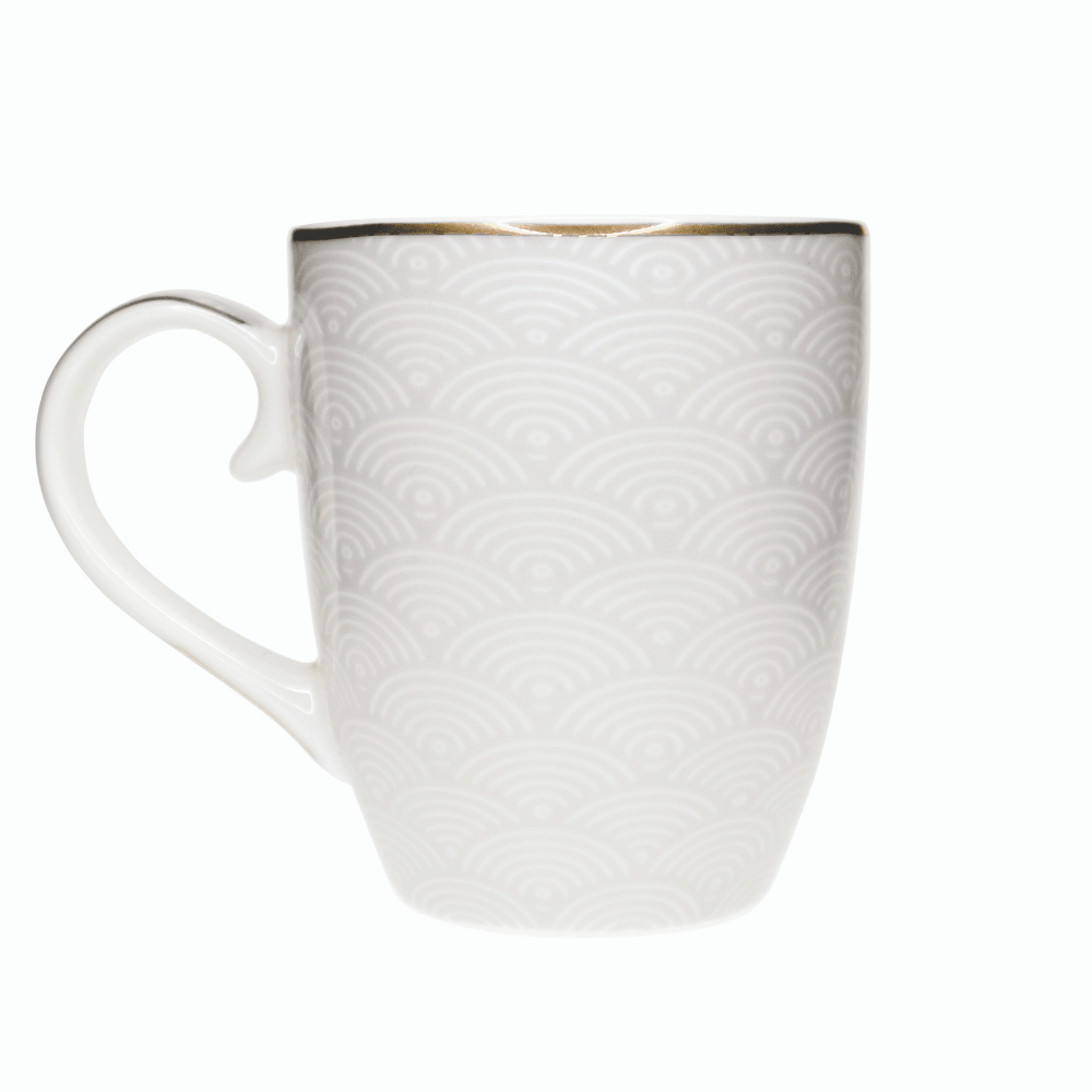 Grey Stripe, Net & Rainbow Mugs Set of 6 - The Gift & Art Gallery