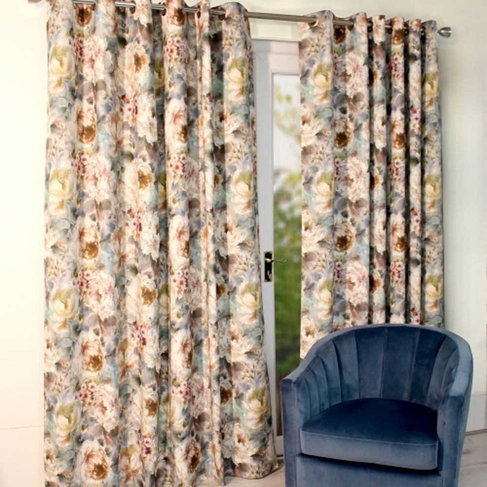 Primavera Eyelet Curtains- Teal