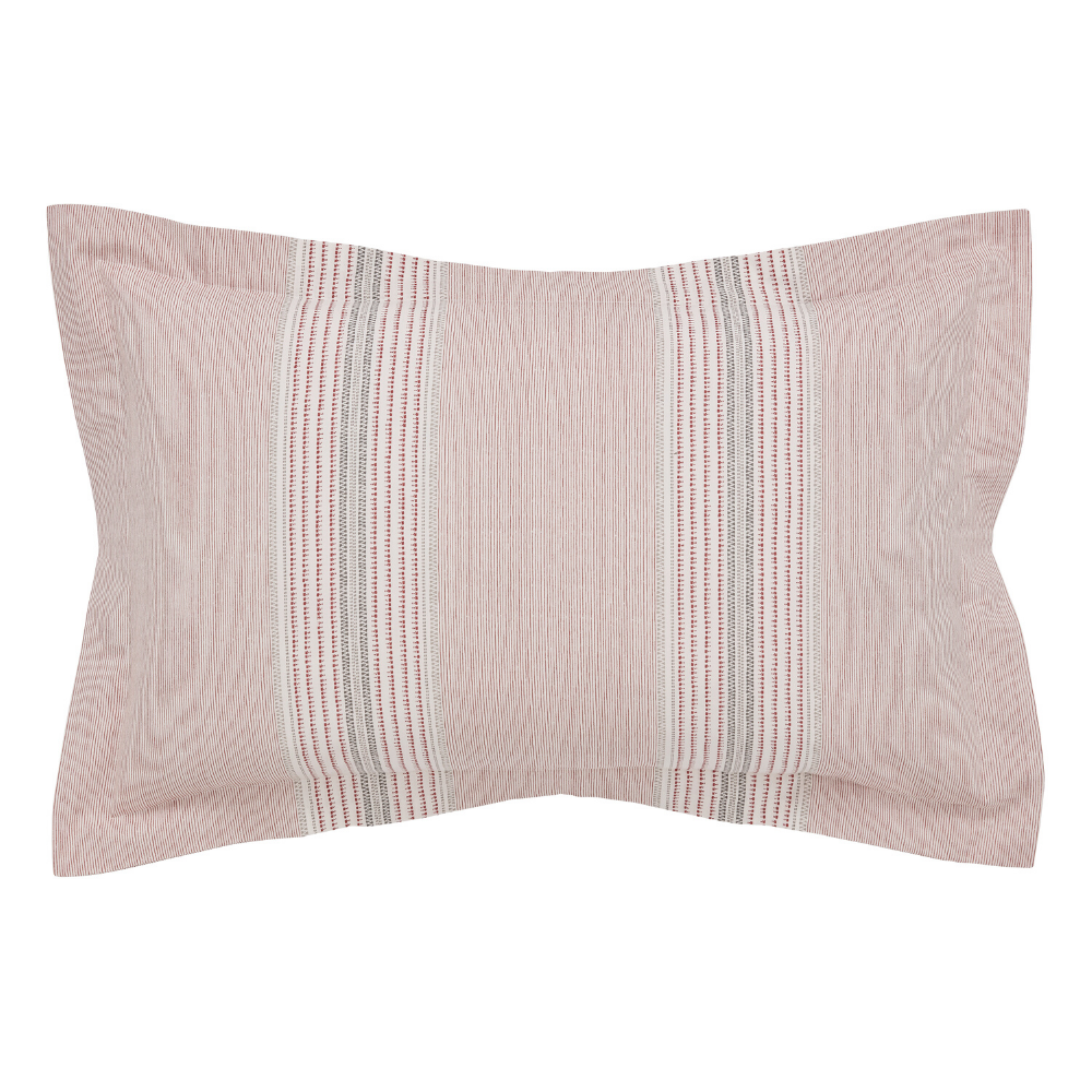 Kala Oxford Pillowcase- Coral - The Gift & Art Gallery