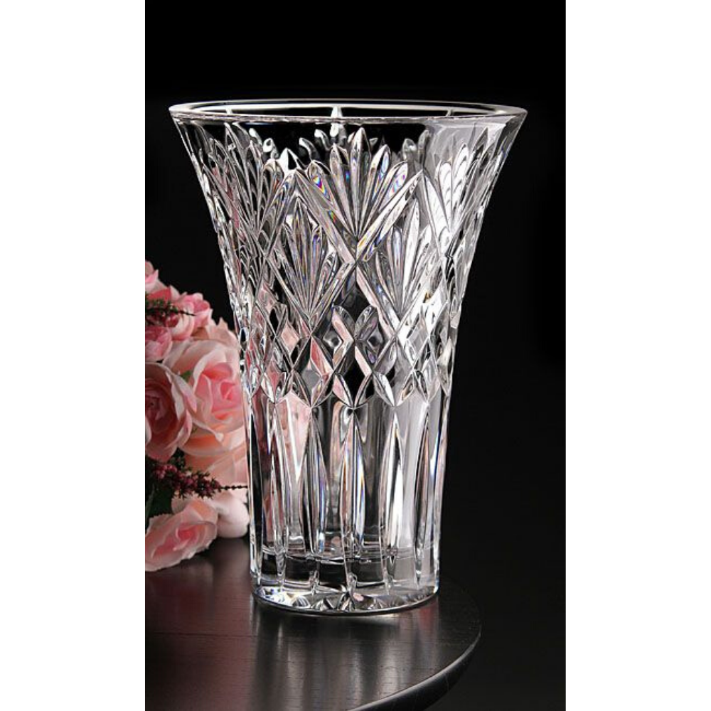 Cassidy 10" Wedge Cut Flared Edge Vase - The Gift & Art Gallery