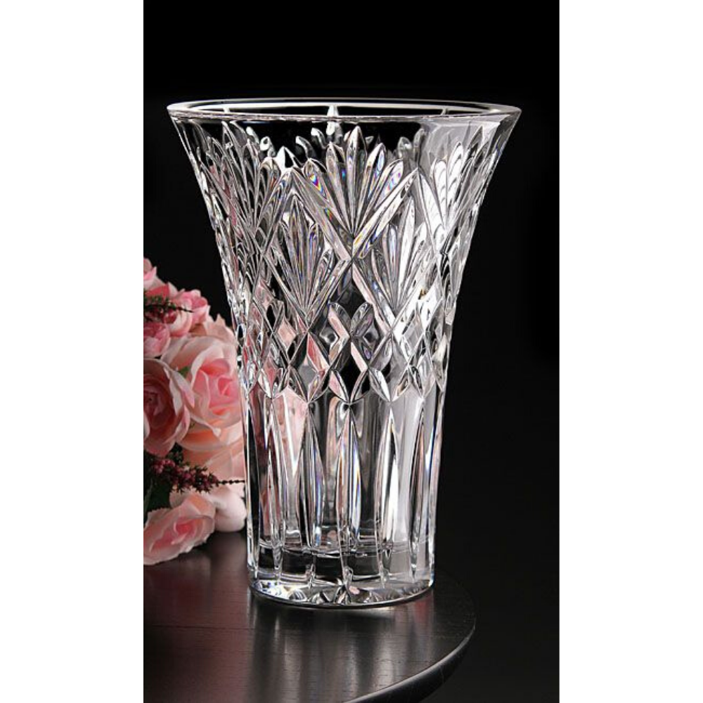 Cassidy 10" Wedge Cut Flared Edge Vase