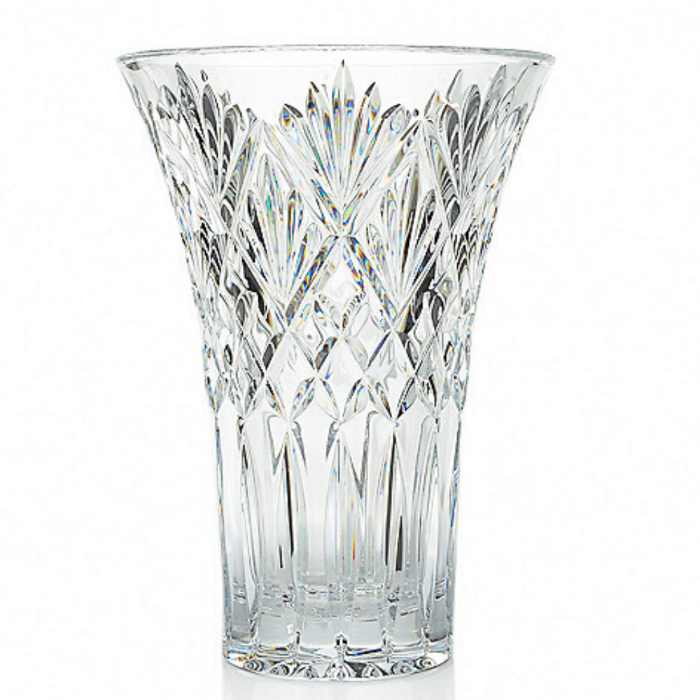 Cassidy 10" Wedge Cut Flared Edge Vase