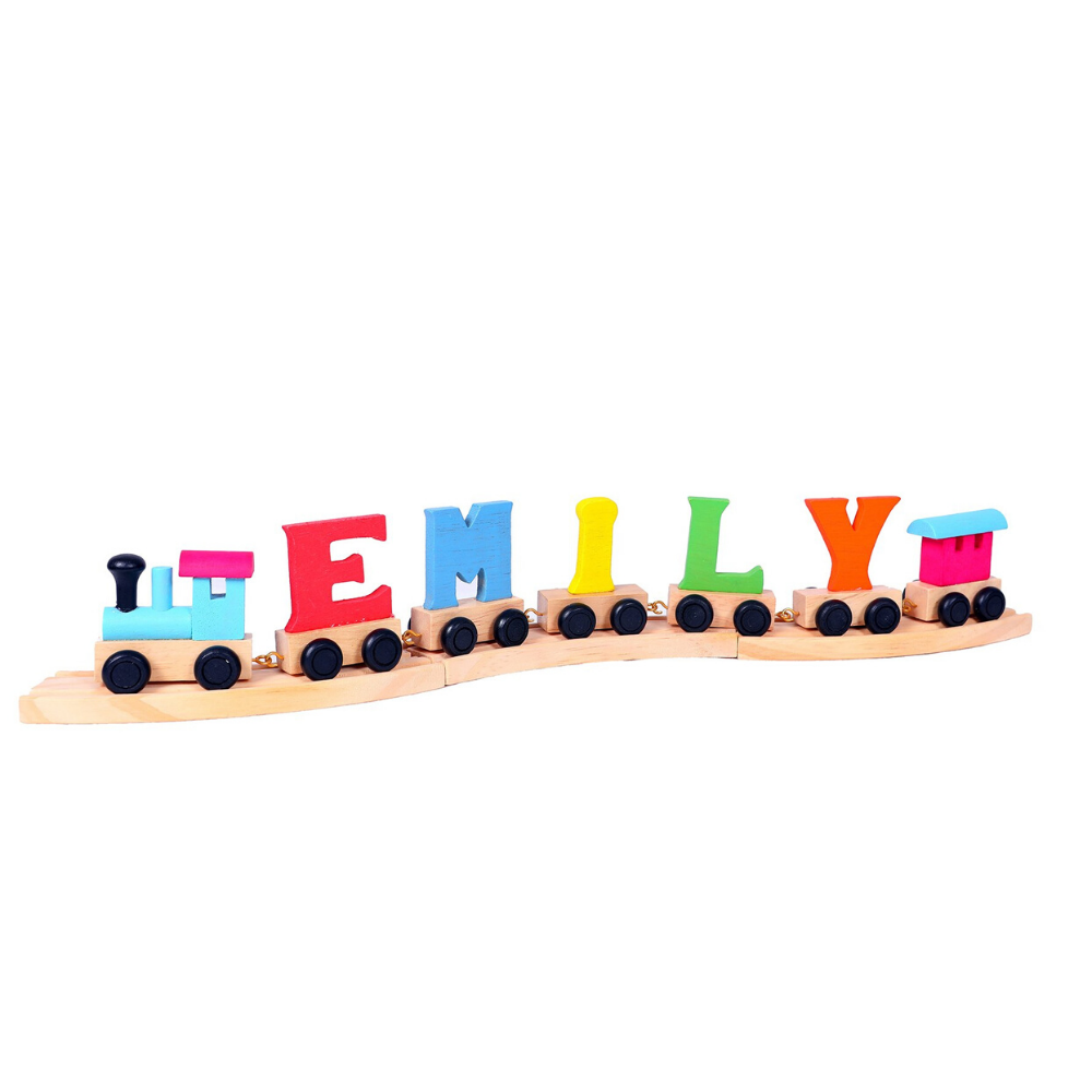 Coloured Wooden Alphabet Train Letters & Tracks - The Gift & Art Gallery