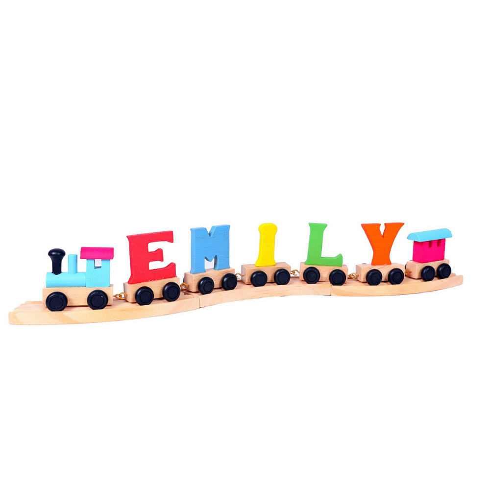 Coloured Wooden Alphabet Train Letters & Tracks