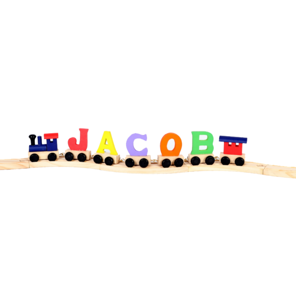 Coloured Wooden Alphabet Train Letters & Tracks