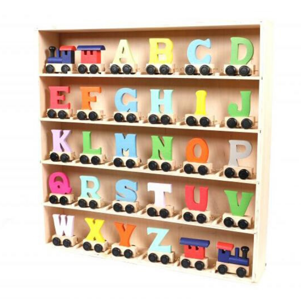 Coloured Wooden Alphabet Train Letters & Tracks - The Gift & Art Gallery