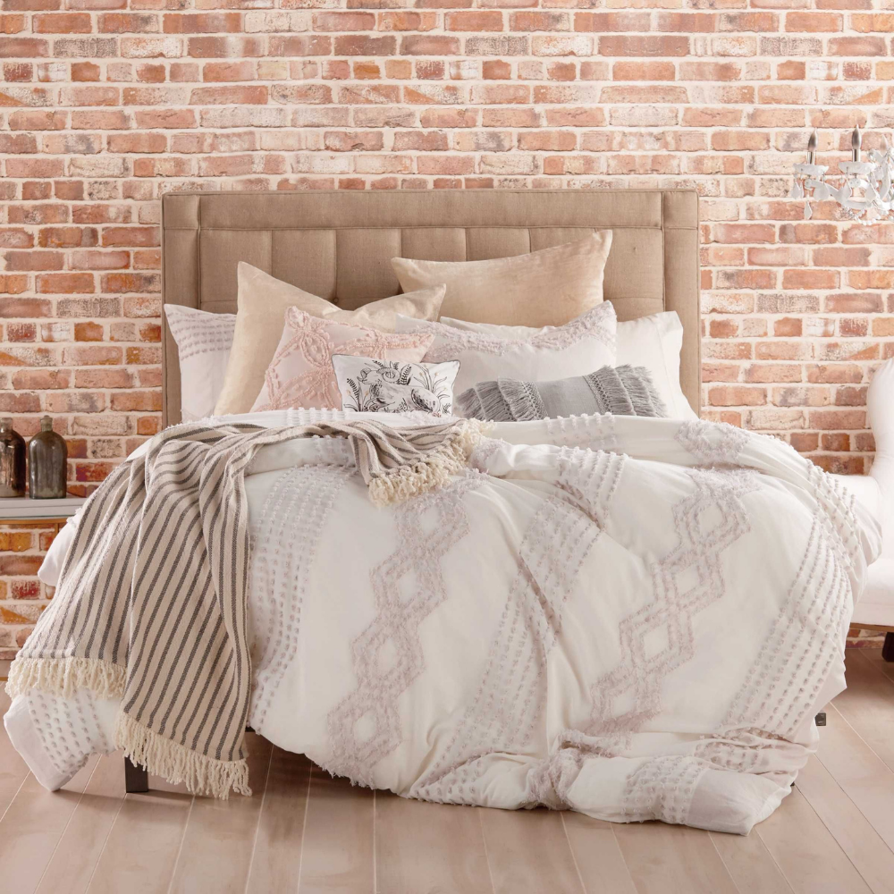 Cut Geo Pillowcase Lilac - The Gift & Art Gallery