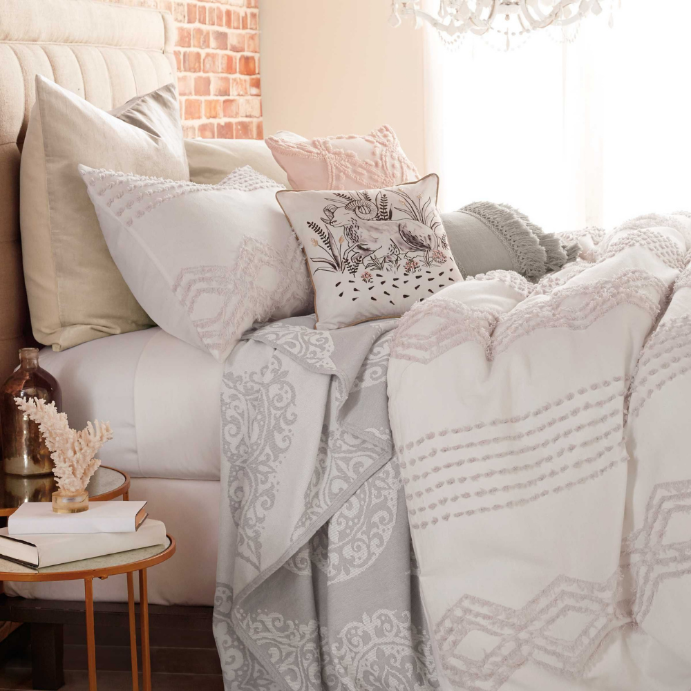 Cut Geo Pillowcase Lilac - The Gift & Art Gallery