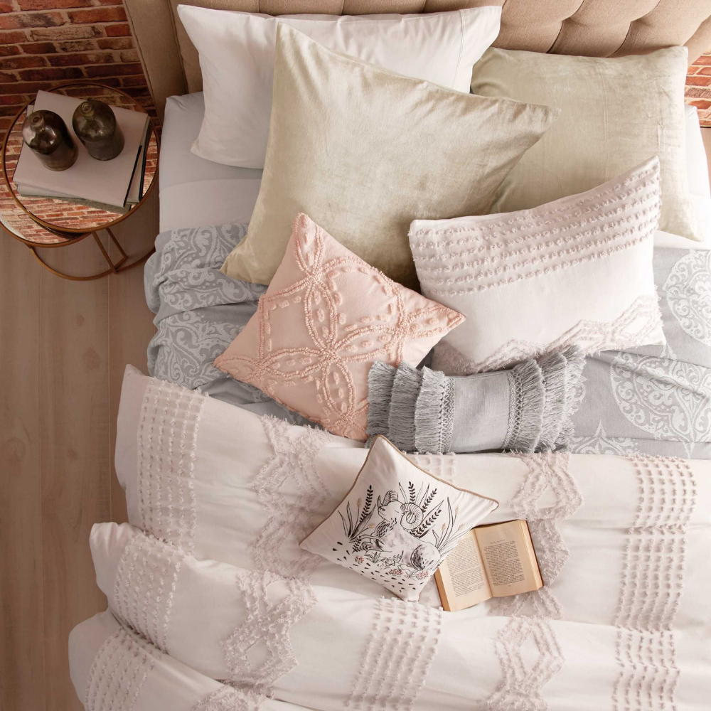 Cut Geo Pillowcase Lilac - The Gift & Art Gallery