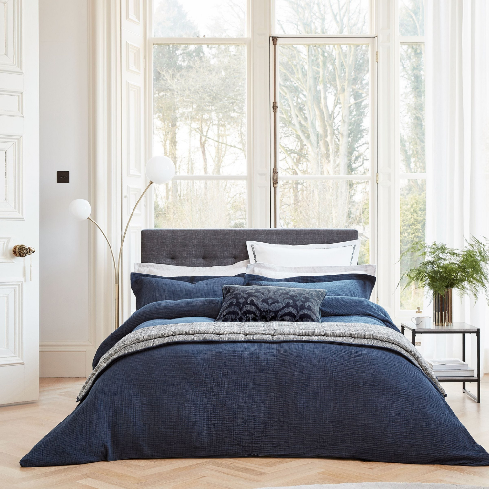 Nika Textured Oxford Pillowcase-Midnight - The Gift & Art Gallery