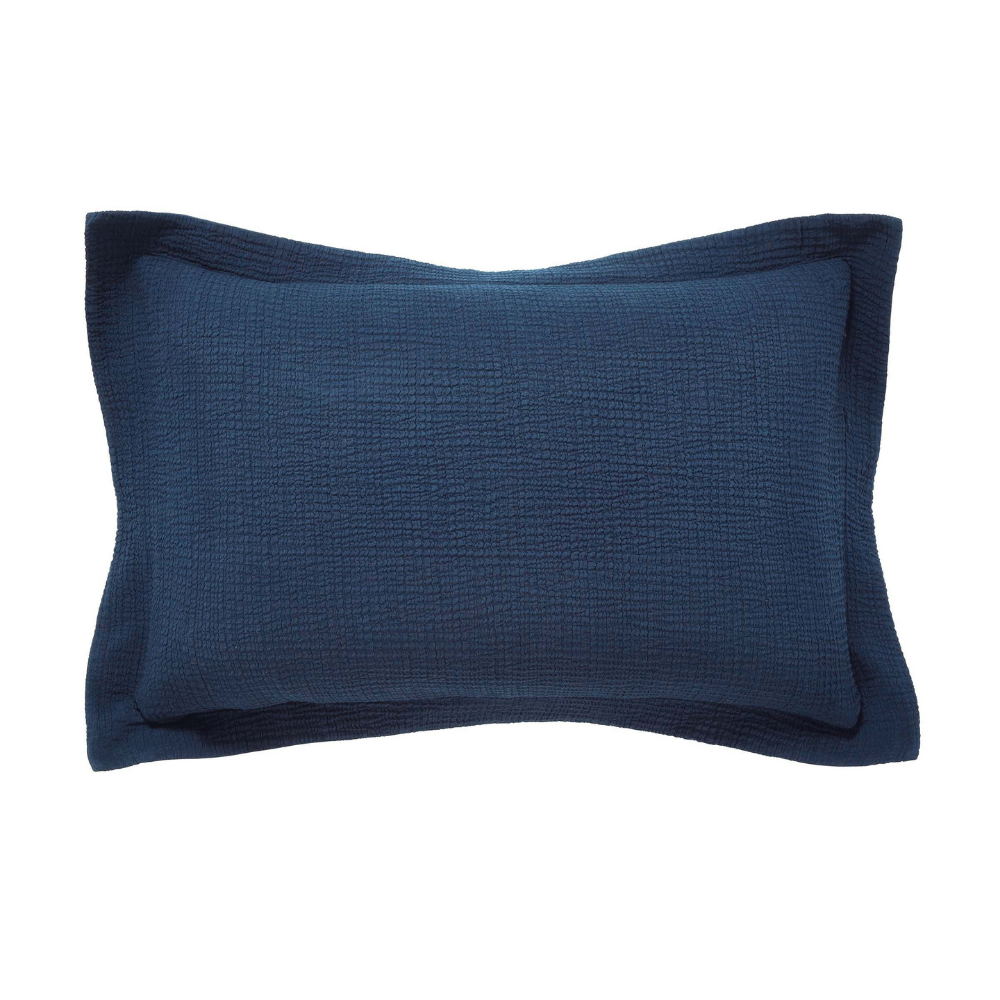 Nika Textured Oxford Pillowcase-Midnight - The Gift & Art Gallery
