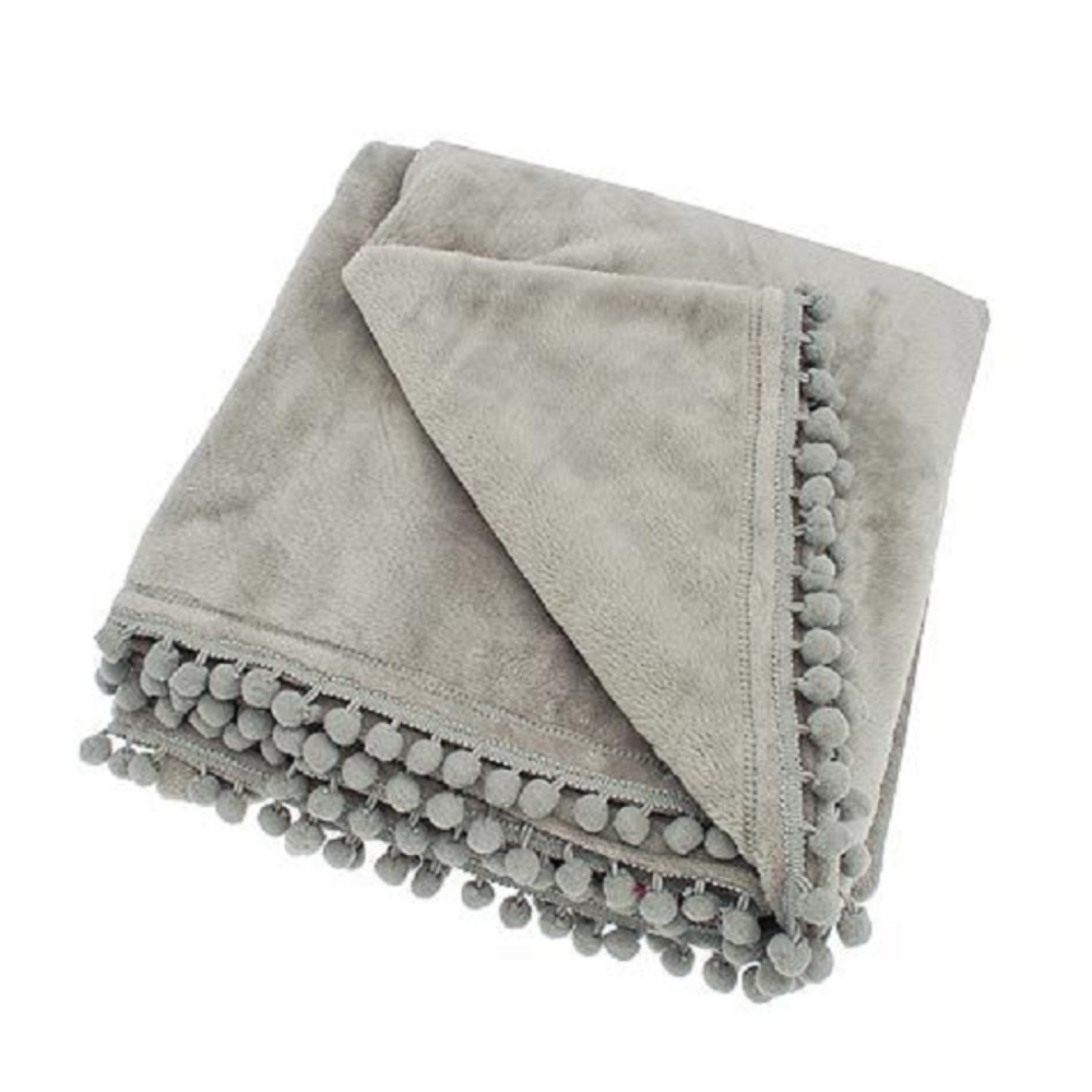 Cashmere Touch Fleece Throw - Grey - The Gift & Art Gallery