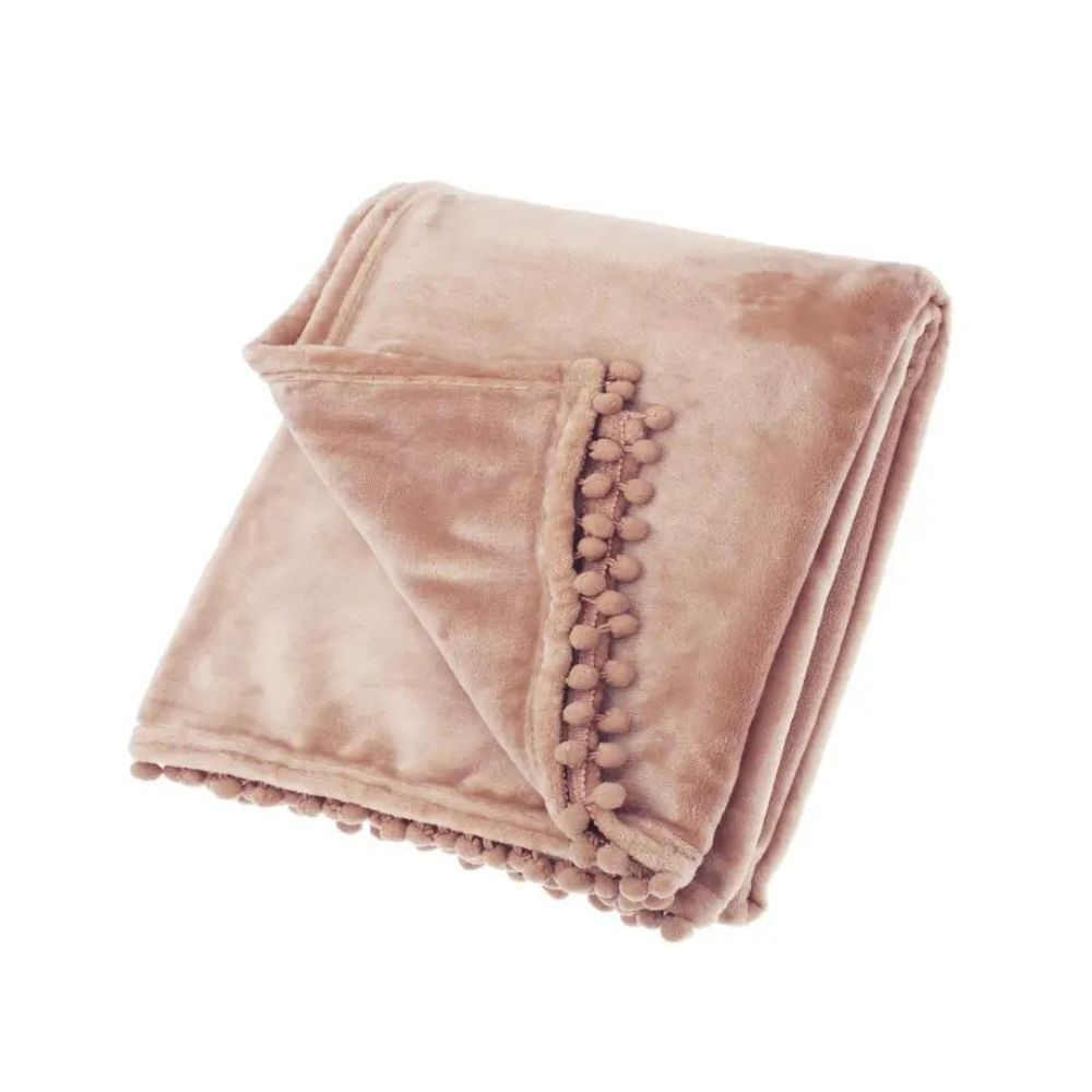 Cashmere Touch Fleece Throw - Pink - The Gift & Art Gallery