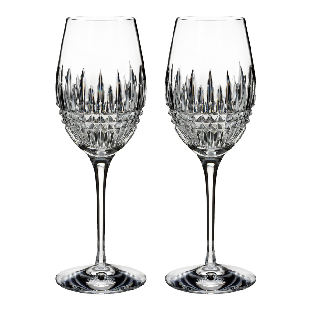 Lismore Diamond Wine Glasses (Pair) - The Gift & Art Gallery