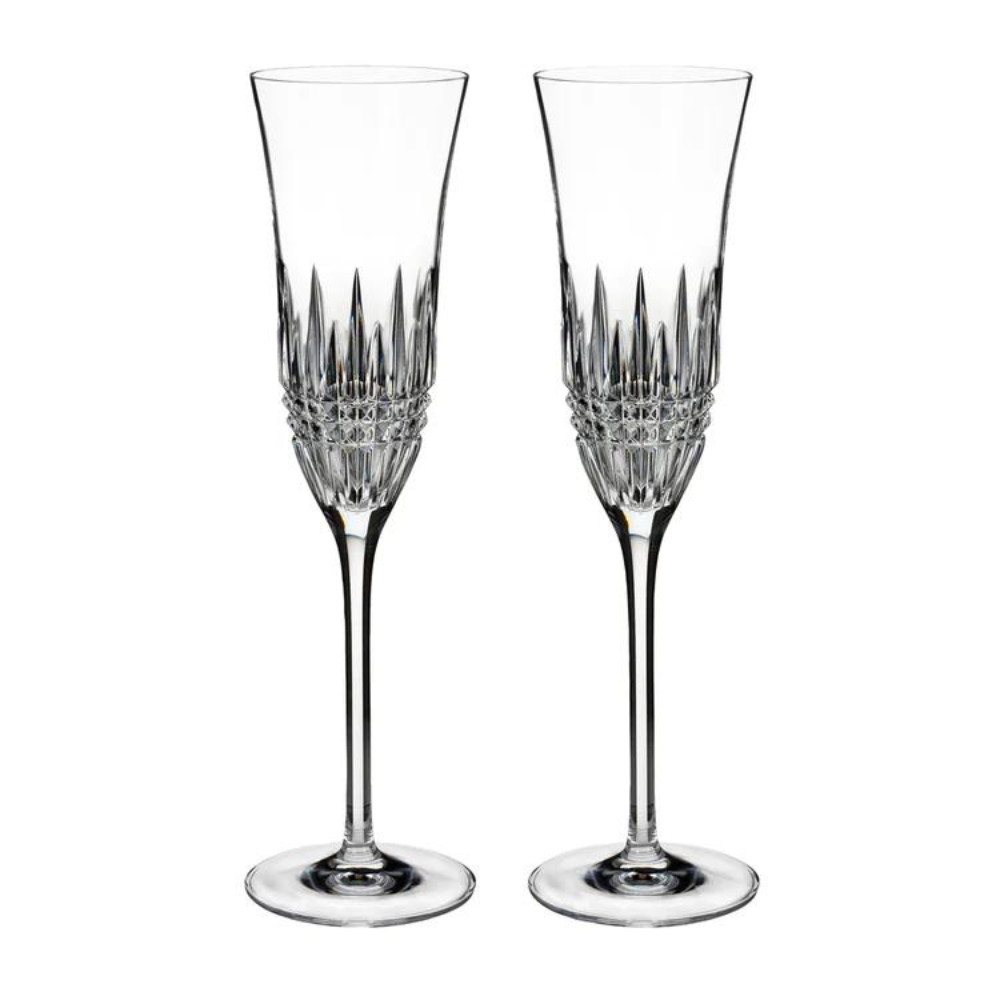 Lismore Diamond Champagne Flutes - The Gift & Art Gallery