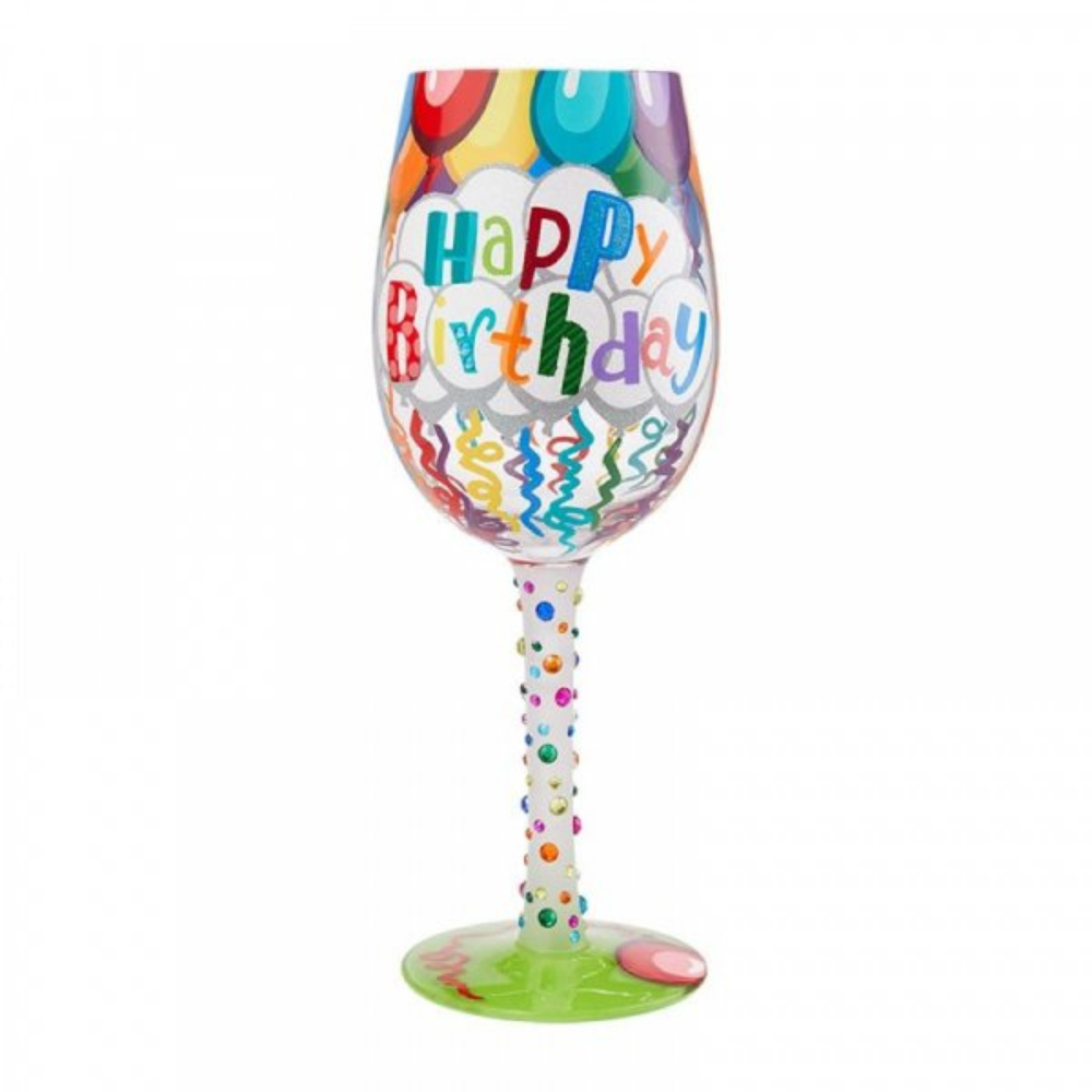 Happy Birthday Wine Glass - The Gift & Art Gallery