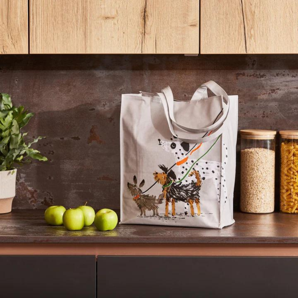 Wipeable PVC Shopping Bag - Dog Days, Medium - The Gift & Art Gallery