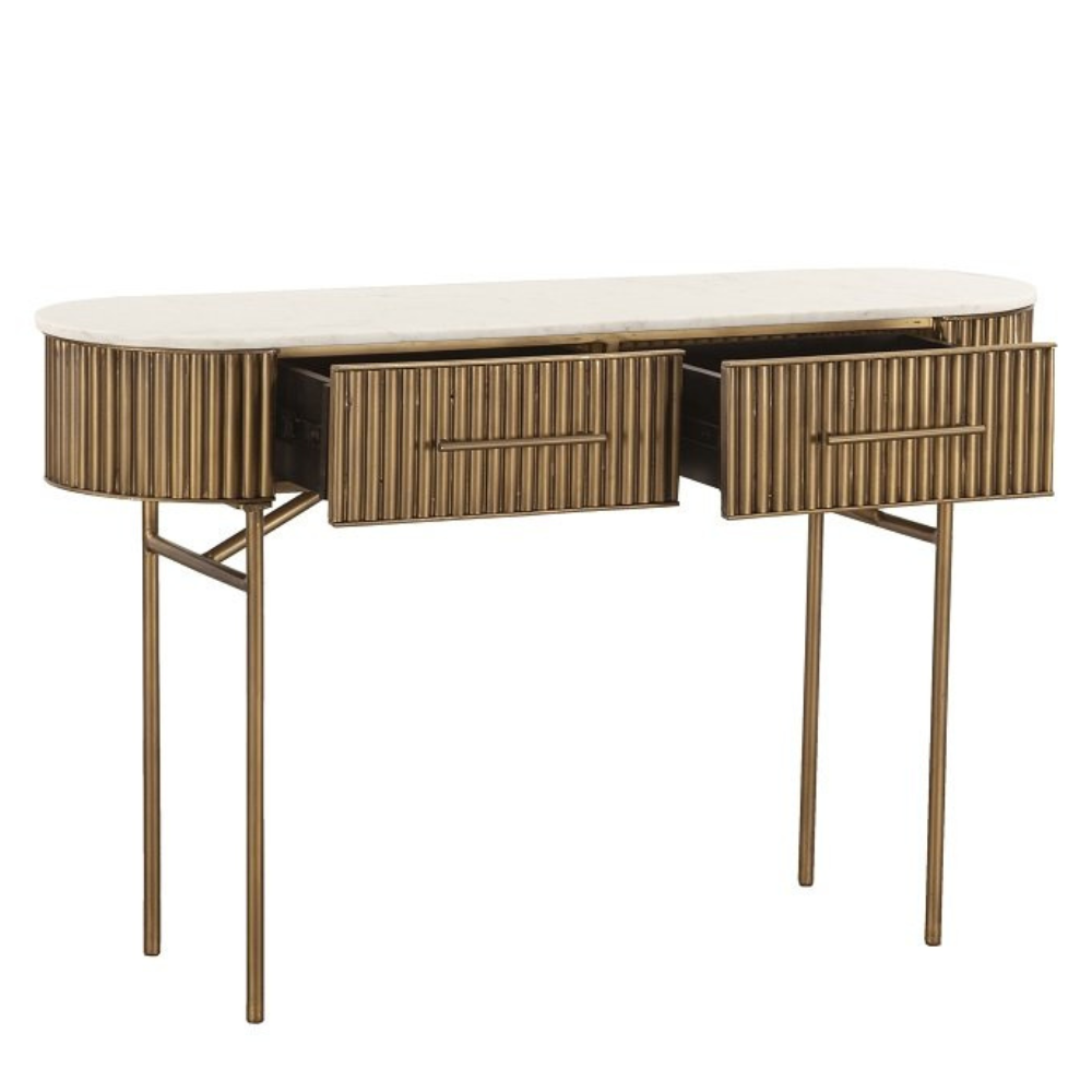 Marble Console Table Two Drawer - The Gift & Art Gallery