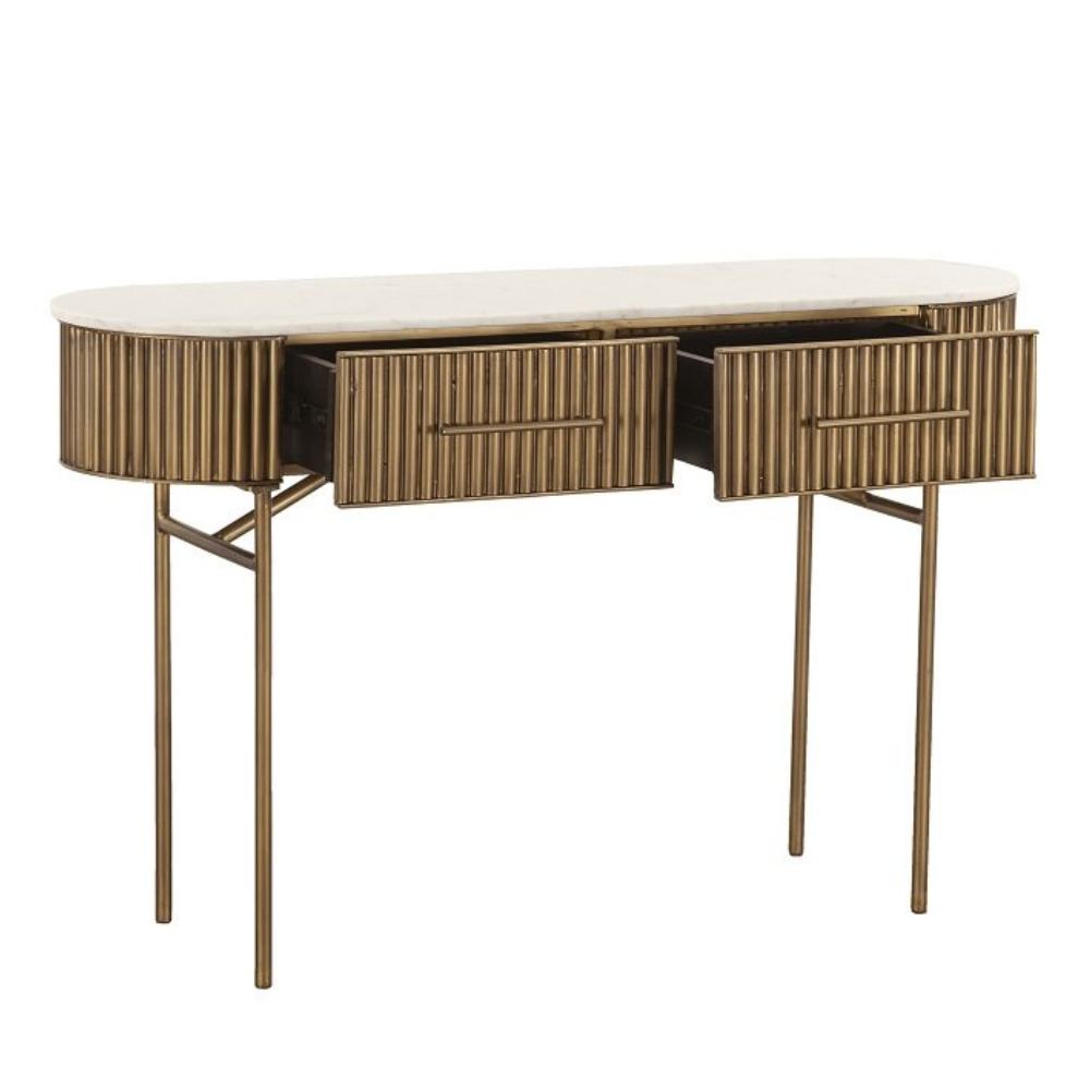Marble Console Table Two Drawer - The Gift & Art Gallery