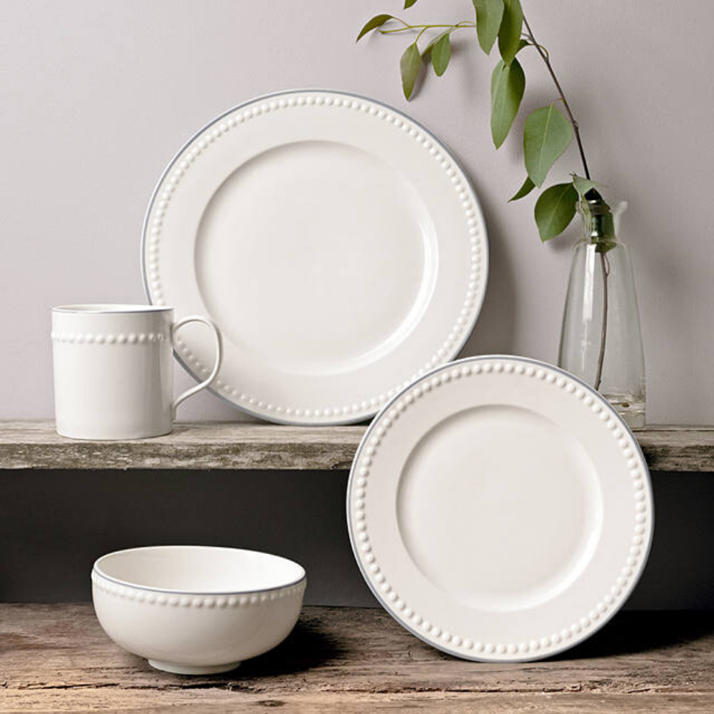 Signature Collection Dinnerware Set, White, 16 Piece